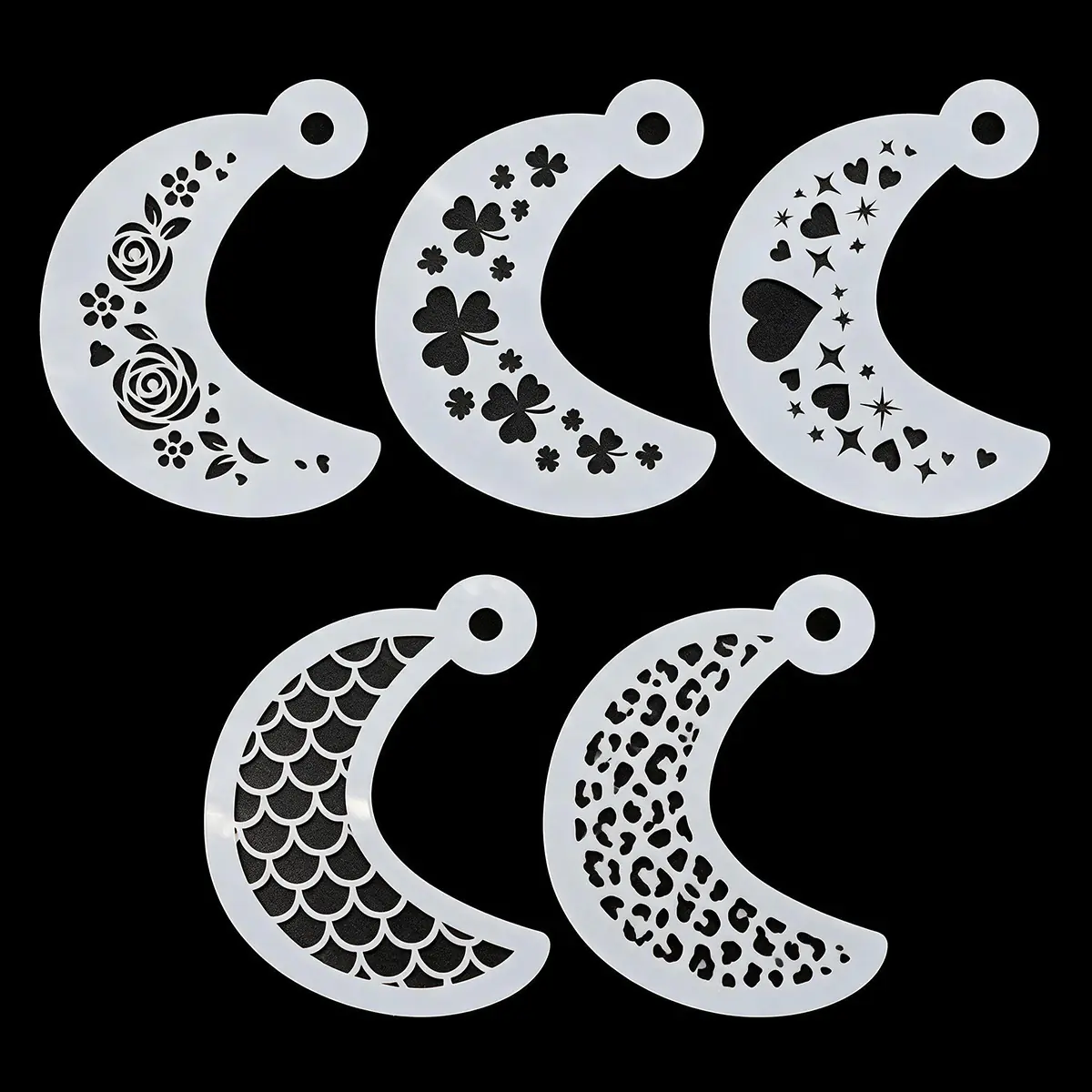 Crescent Moon Face Paint Stencil