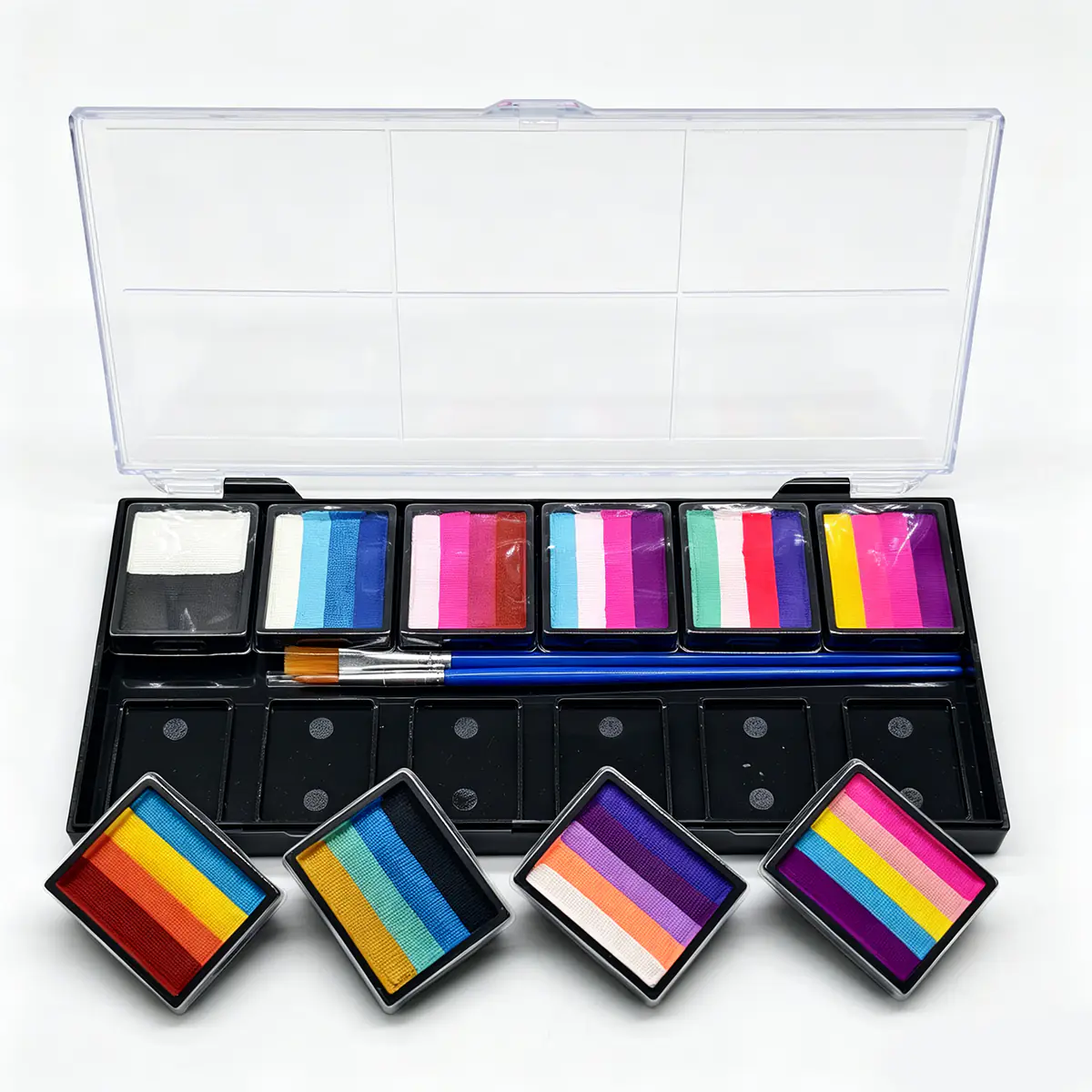 12-color split cake face paint palette